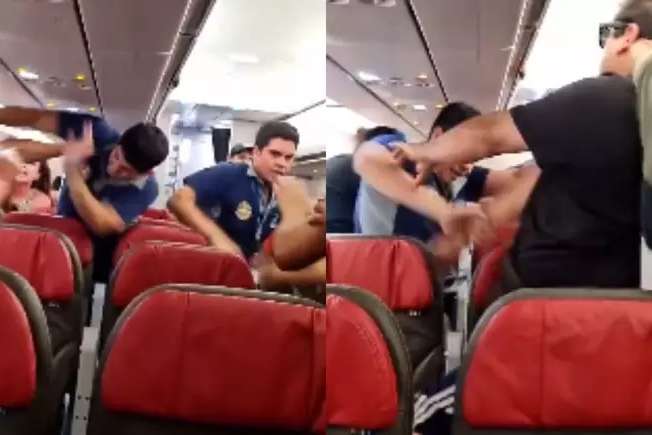 Passageiros bêbados são retirados de avião e causam tumulto em voo; vídeo | O TEMPO