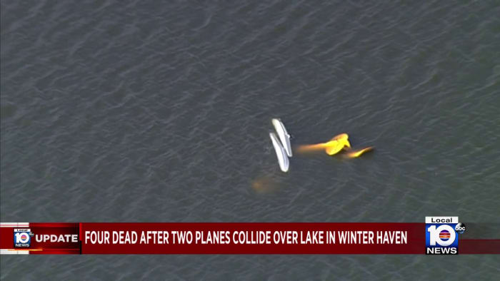 Officials: Planes collide over Florida lake, 4 dead