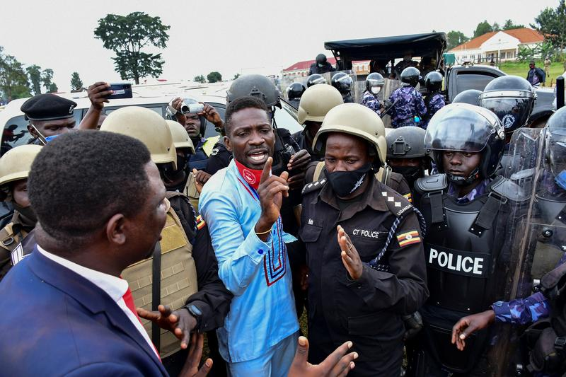 Ugandan politician and pop star Bobi Wine says he has been arrested