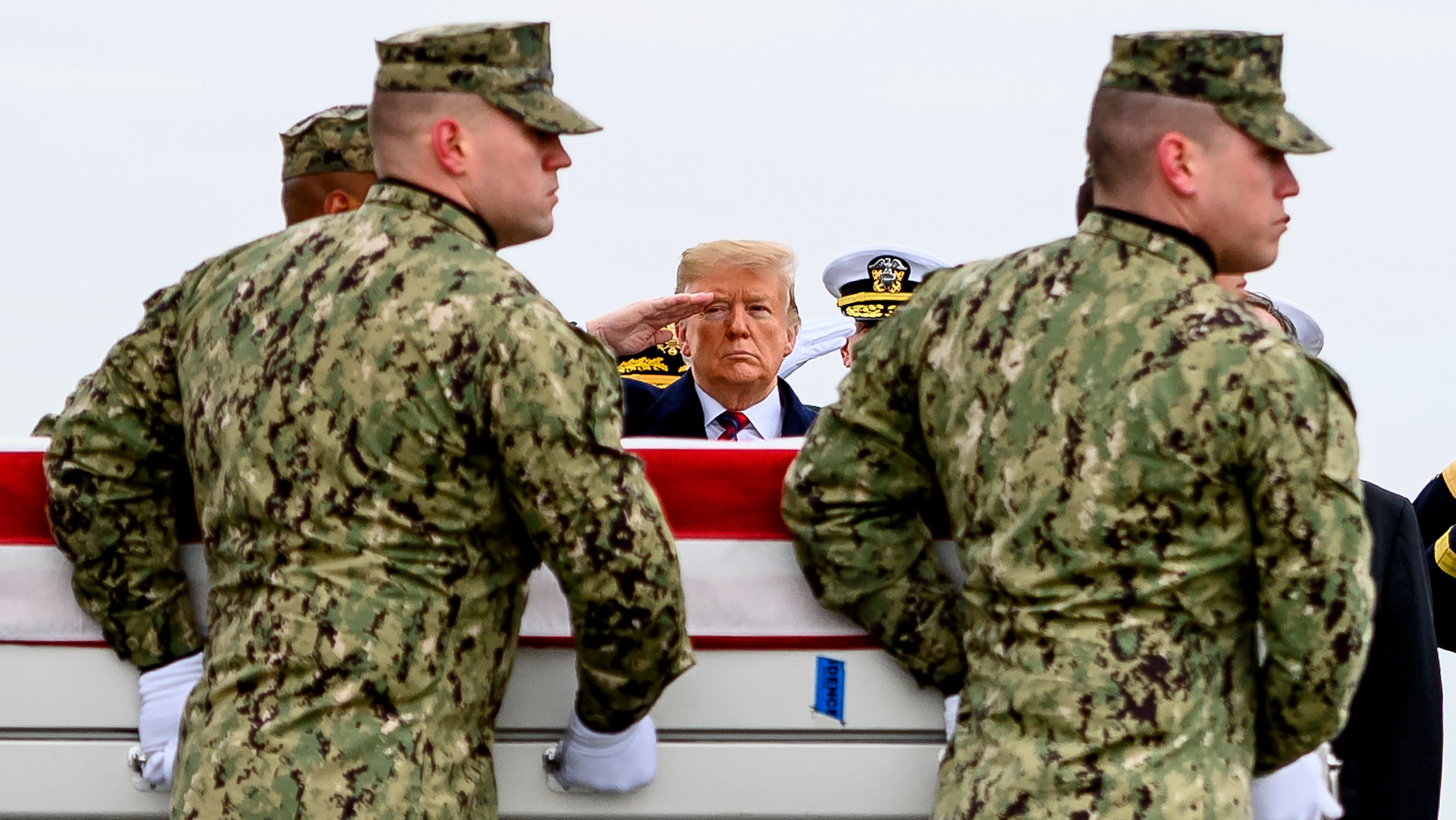 Trump visits Dover to honor remains of two soldiers killed in Afghanistan