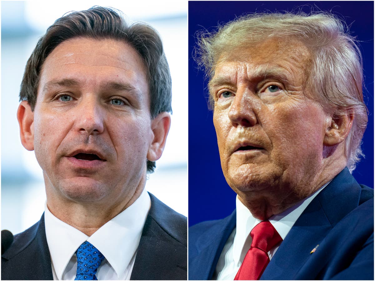 Trump cancels Iowa rally over tornado threat as DeSantis courts voters – live