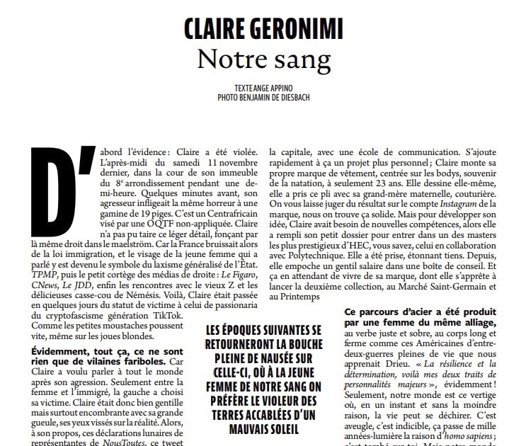 Claire Geronimi, victime de viol