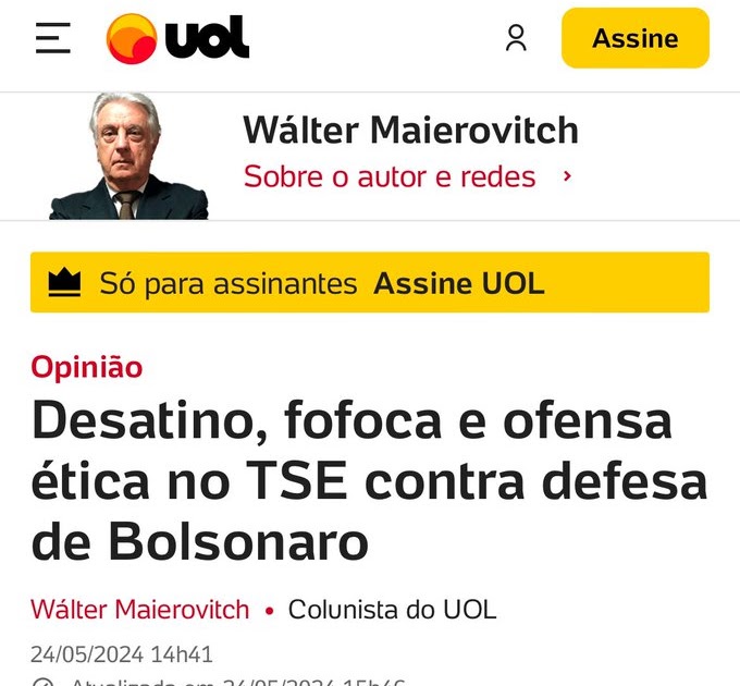 Desatino, fofoca e ofensa ética no TSE contra defesa de Bolsonaro