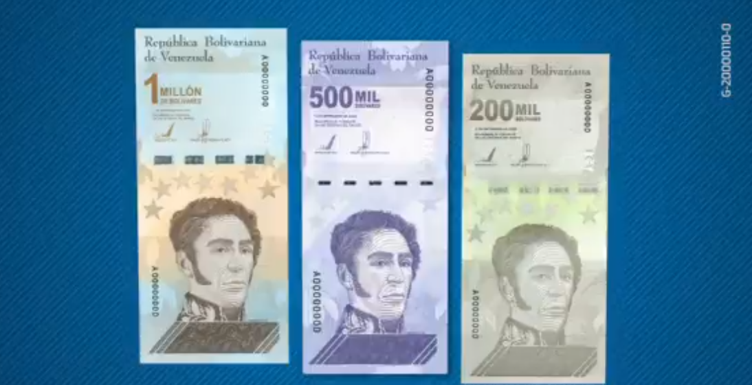Banco Central de Venezuela lanza billete de 1 millón que vale medio dólar