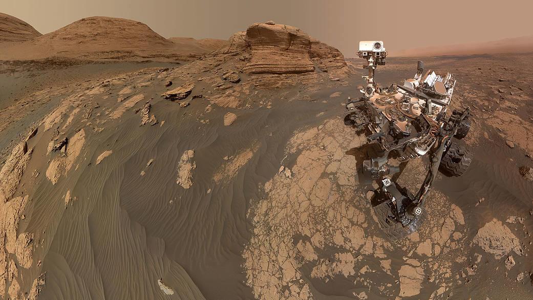 Mars rover beams back dramatic selfie at majestic "Mont Mercou"