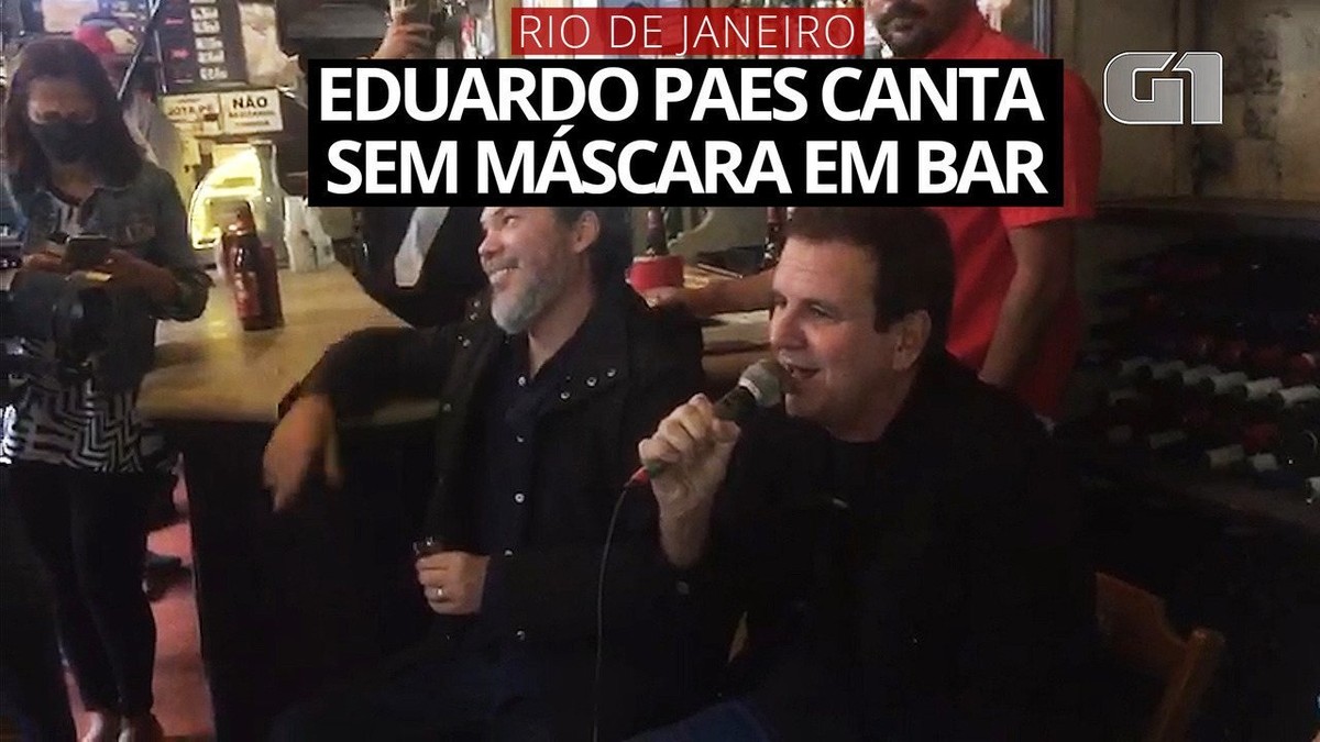Vídeo mostra Paes sem máscara cantando em samba em bar no Centro do Rio