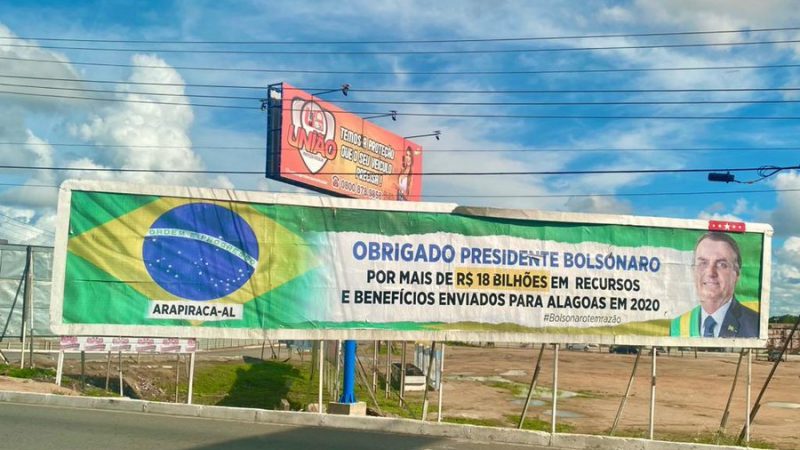 Gratidão: Outdoor é colocado em Alagoas com agradecimento a Bolsonaro por R$ 18 bilhões enviados ao estado - Terra Brasil Notícias