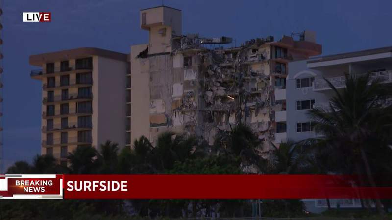 WATCH CONTINUING COVERAGE LIVE: At least 1 dead, numerous others trapped following partial building collapse in Surfside