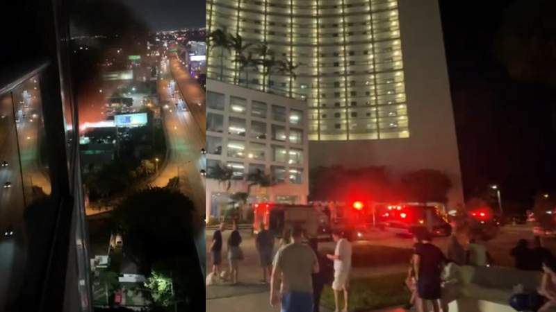 Fire erupts on 18th floor balcony of Miami condo building