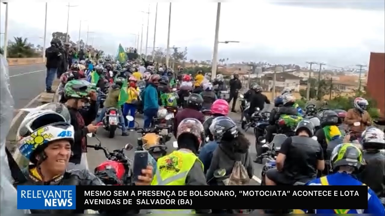 Mesmo sem a presença de Bolsonaro, “Motociata” acontece e lota avenidas de Salvador (BA)