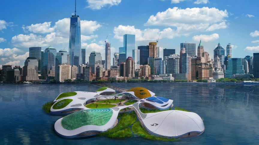 Architects Create 100% Self-Sufficient Floating Mobile Campus for Manhattan