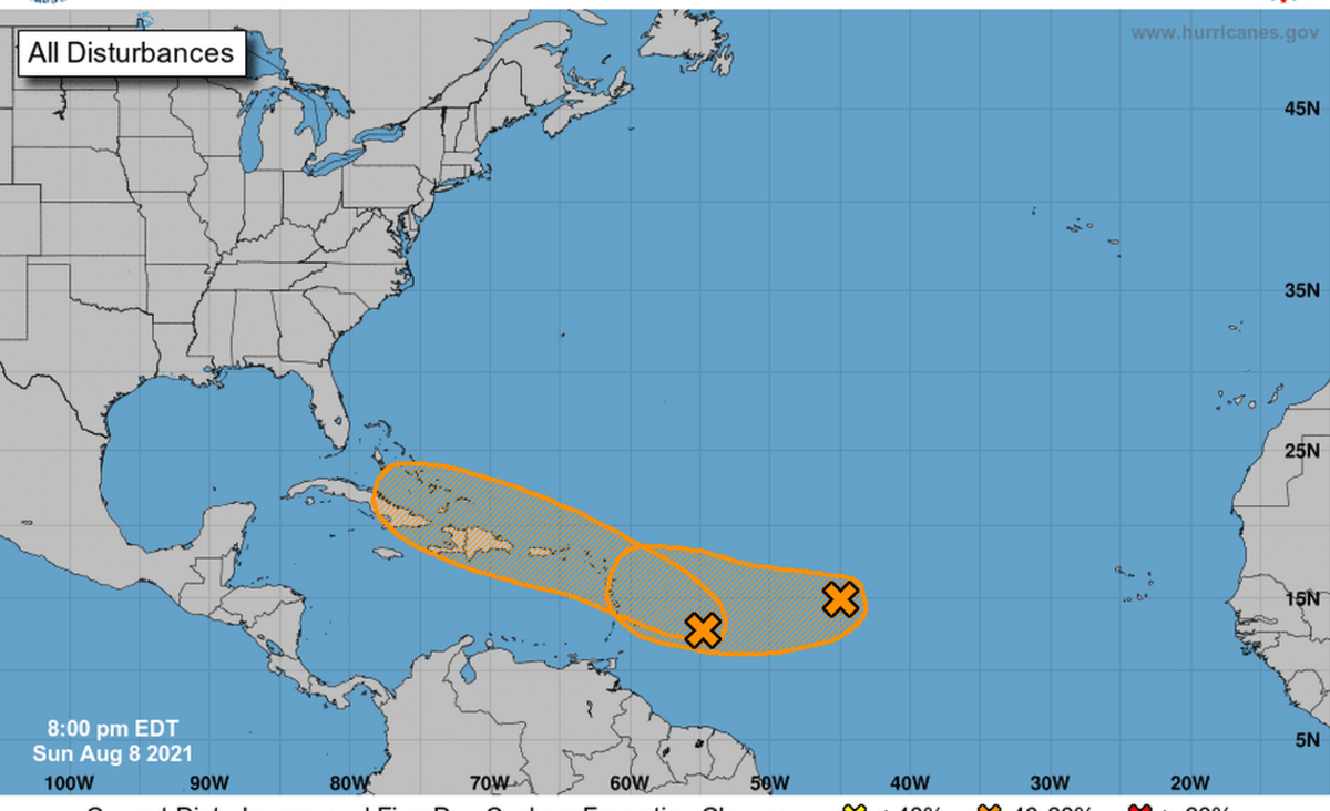 Two disturbances brewing in the Atlantic. Both could become tropical depressions this week