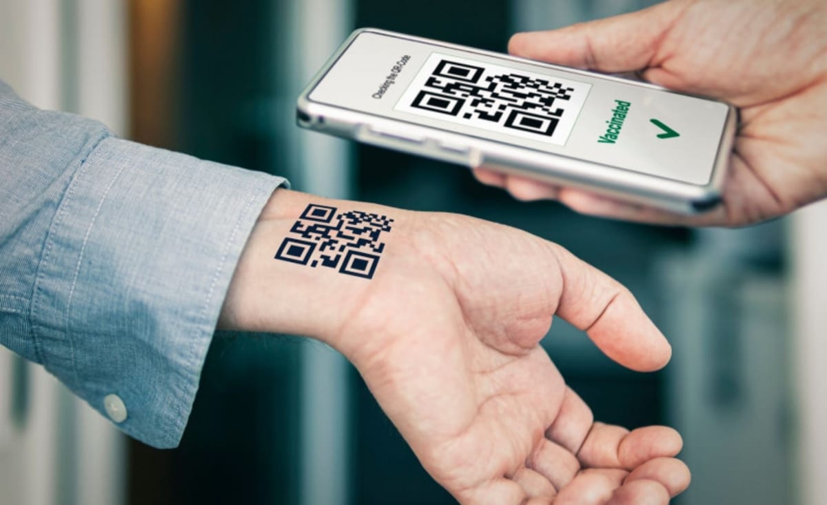 Mystery Guy Gets a Tattoo of a QR Code Proving His Vaccination Status