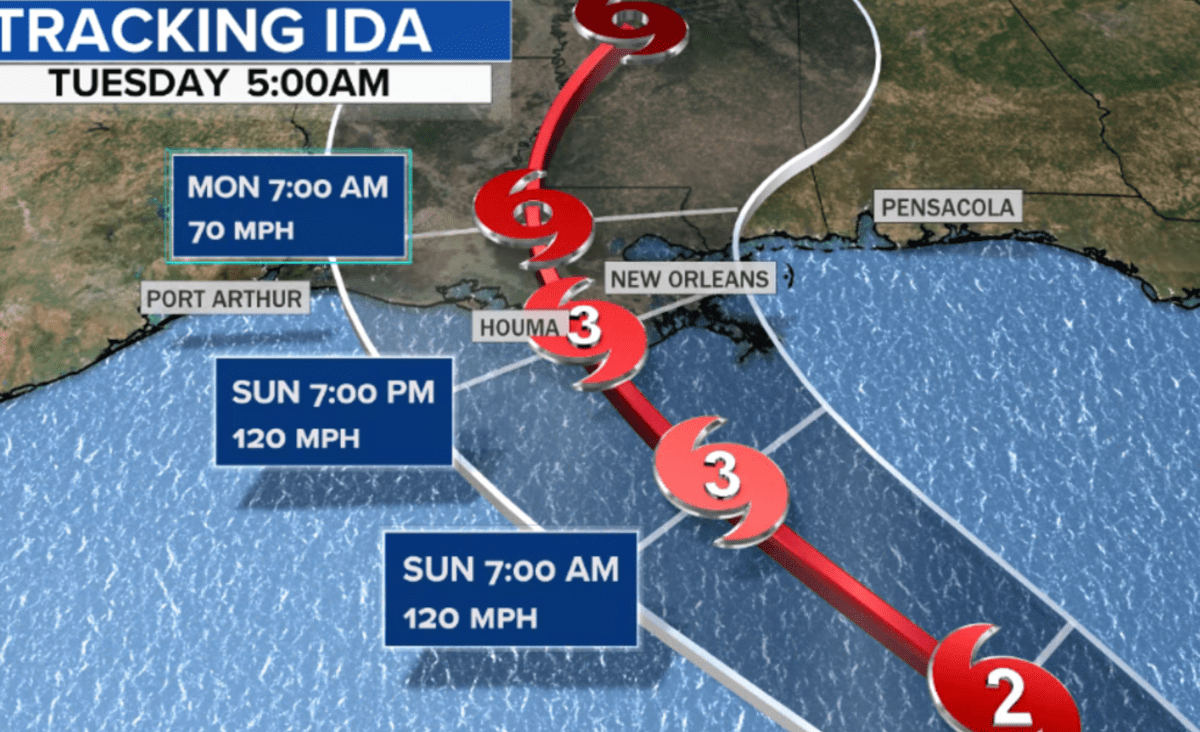 Hurricane watch in effect for New Orleans as Ida heads for Gulf Coast