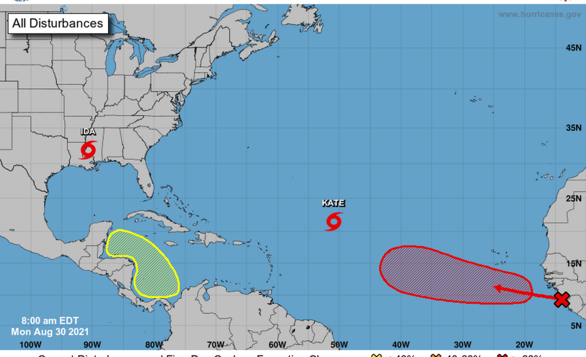Tropical Storm Kate forms far out at sea, and two other disturbances to watch