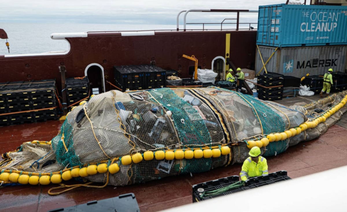Ocean Cleanup Just Scooped a Colossal Pile of Garbage From the Ocean