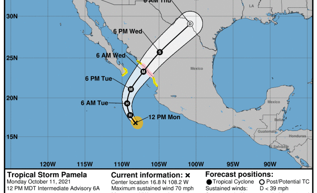 Tropical Storm Pamela, forecast to become Category 3 hurricane with 120 mph winds, threatens Mexico