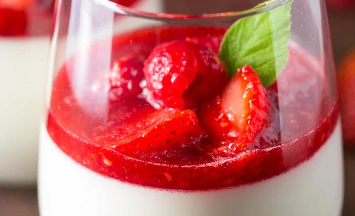 Panna Cotta with Berry Sauce (VIDEO) - NatashasKitchen.com