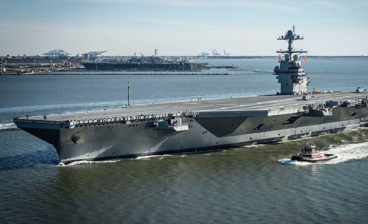 US Navy pulls parts off an under-construction aircraft carrier to get USS Gerald R. Ford ready to deploy