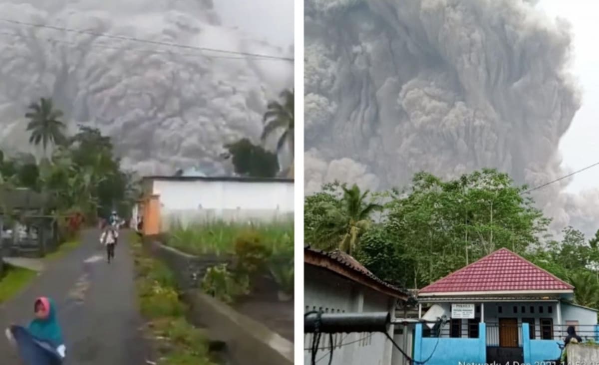 Indonesia's Mount Semeru Erupts Sending Citizens Into a Panic