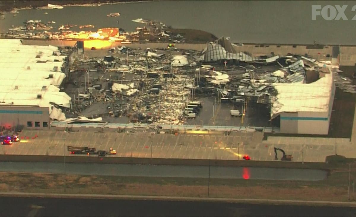 Photos: Tornado destroys Edwardsville Amazon facility