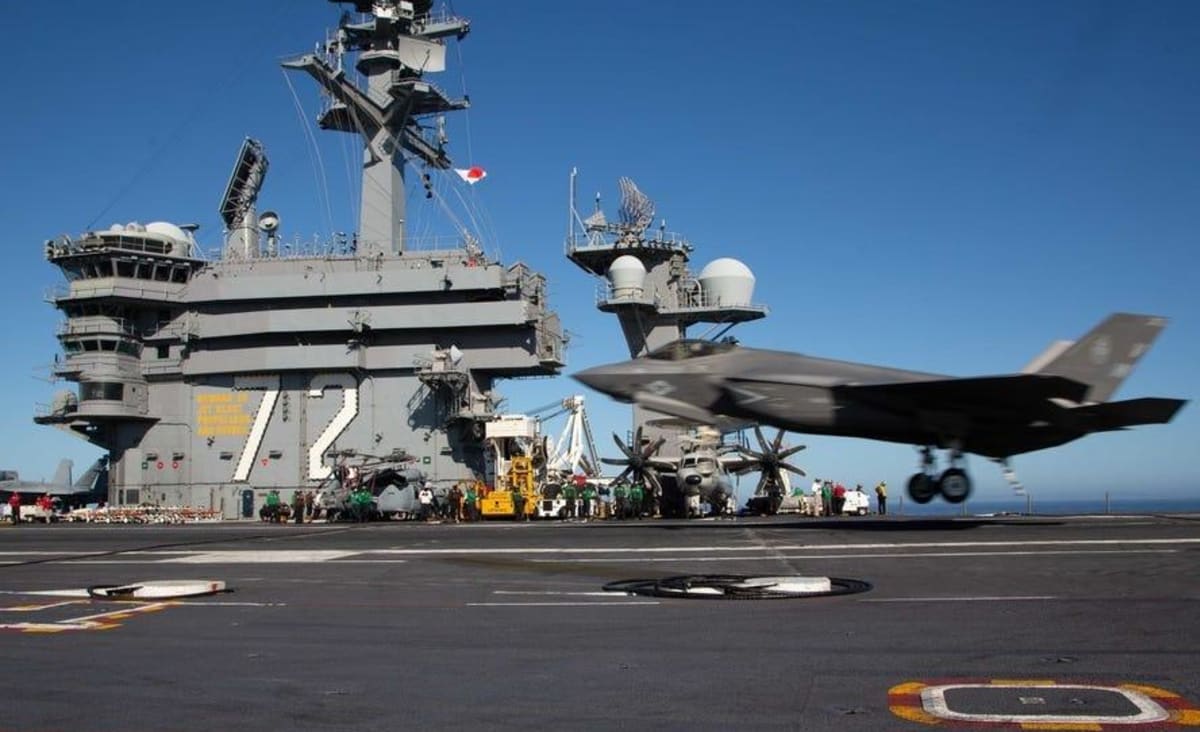 US Navy aircraft carrier deploys for the first time under the command of a female captain