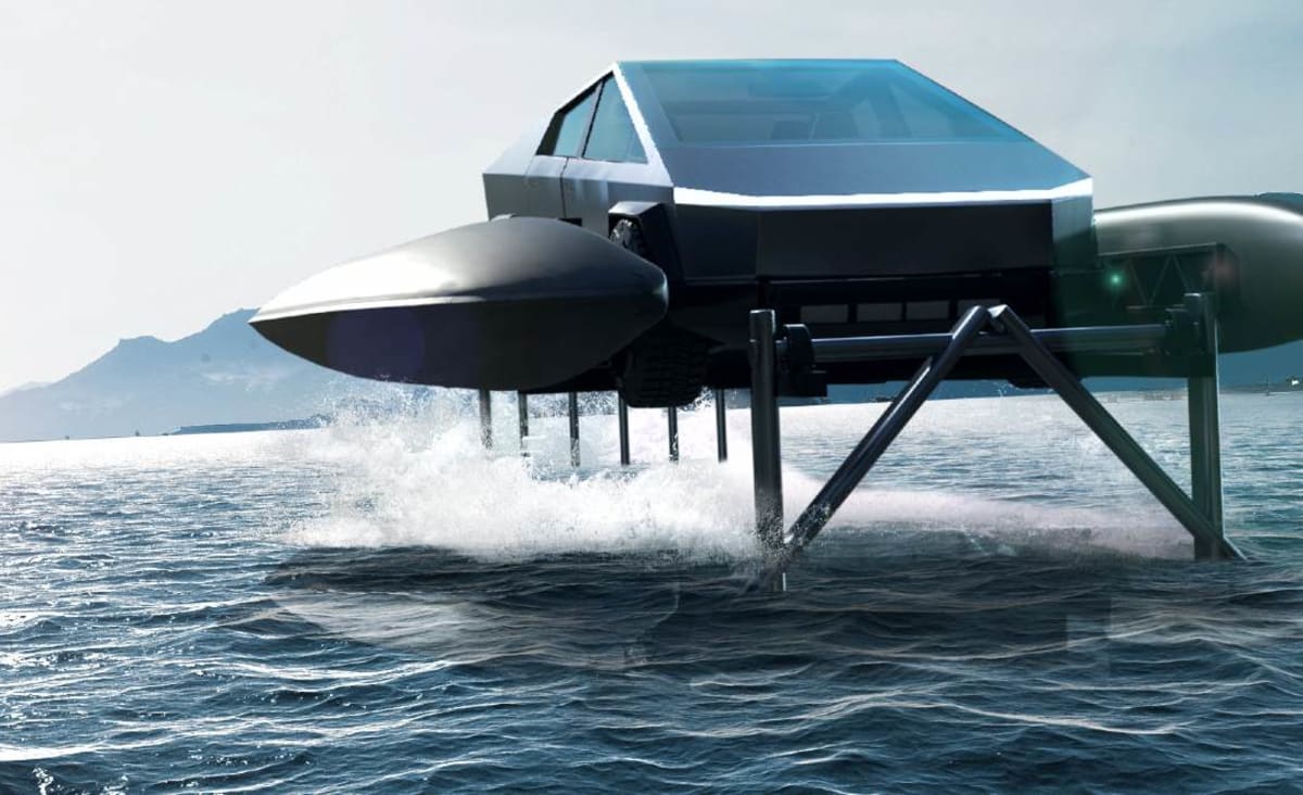 New Concept Lets Elon Musk's Cybertruck Drive on Water
