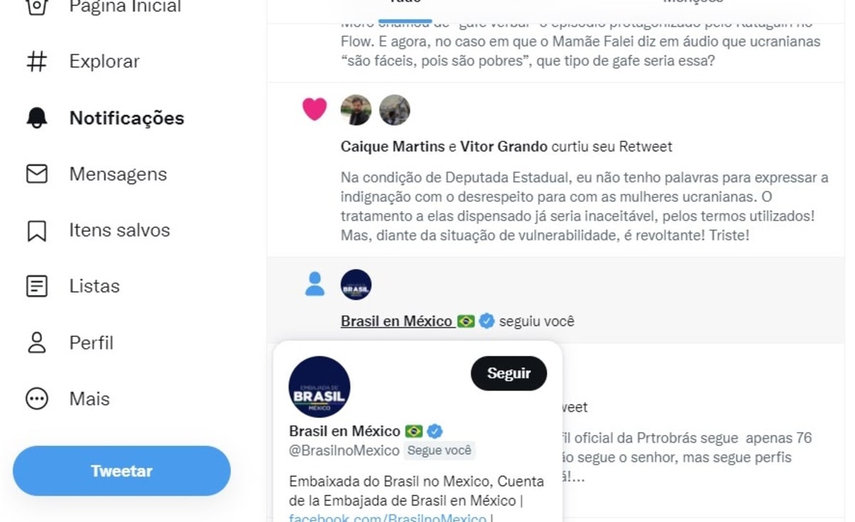 Embaixada do Brasil no México nos segue no twitter. É uma honra!