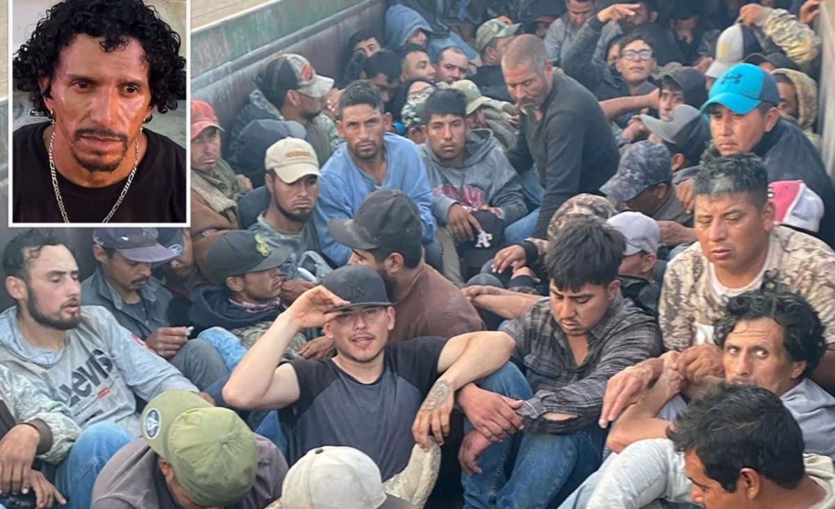 Illegal immigrant busted at border with 76 migrants crammed inside truck