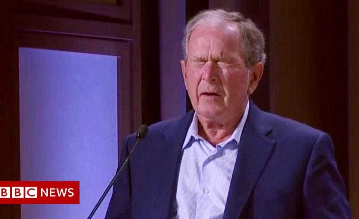 George W Bush's speech gaffe over 'Iraq invasion'