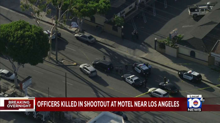 2 police officers fatally shot near Los Angeles