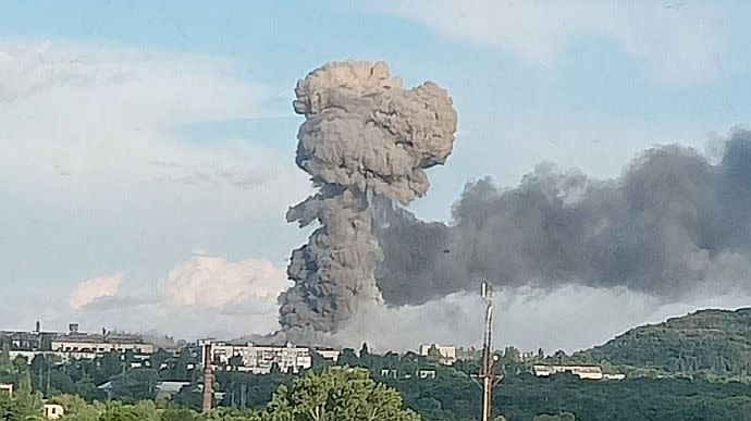 Powerful explosion in Russian-occupied Horlivka