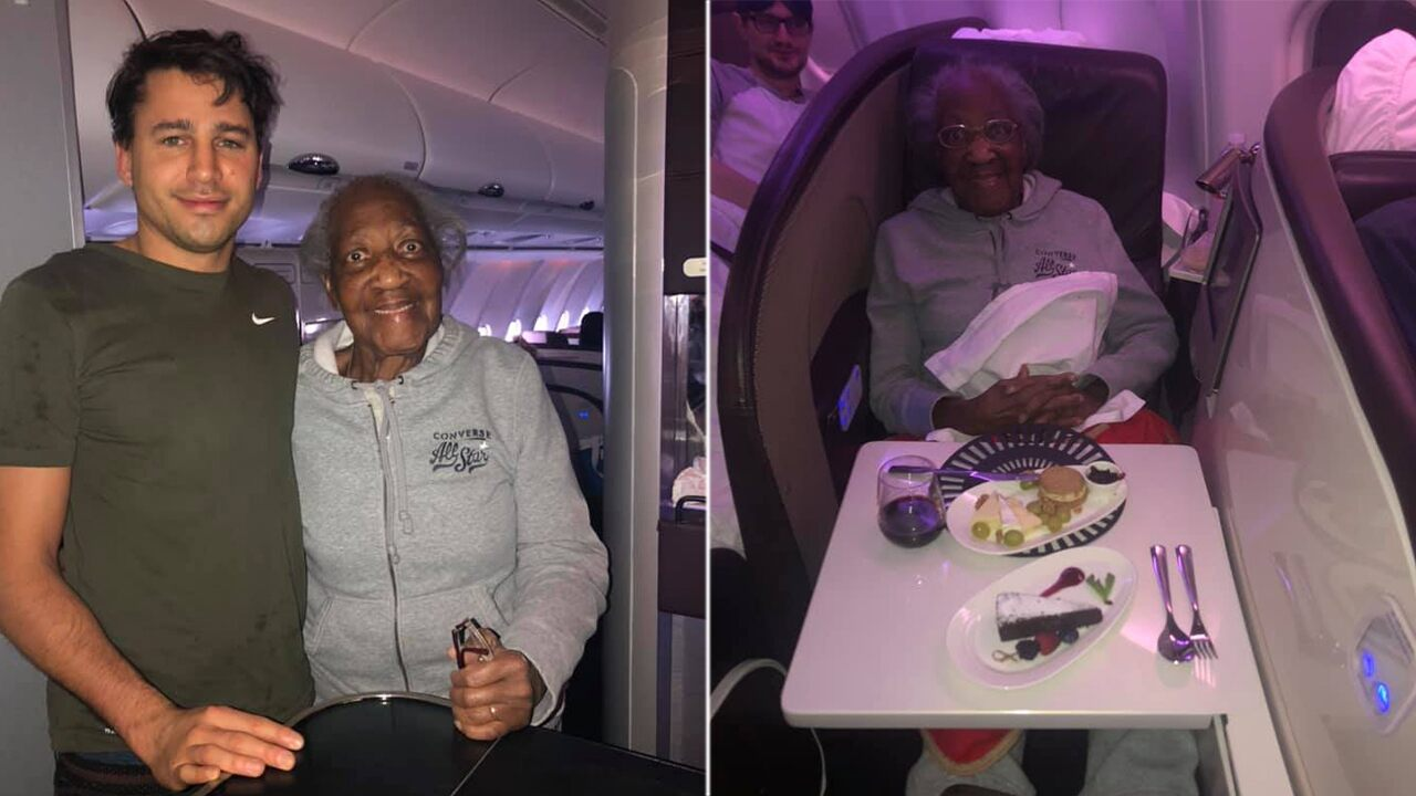 Plane passenger gives first-class seat to 88-year-old woman, makes her 'dream' come true: 'No one asked him to'