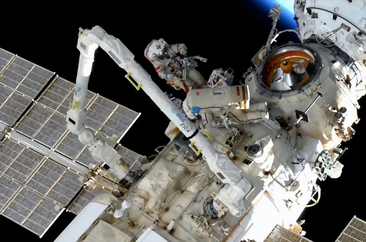 Watch Russian spacewalkers test European robotic arm on the space station Friday