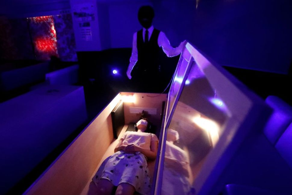 COVID-19 scary? Group offers coffins, chainsaws for stress relief