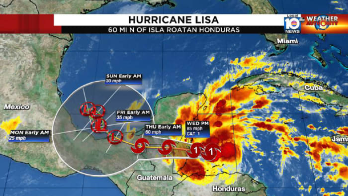 Hurricane Lisa bearing down on Belize; watching the western Atlantic next week