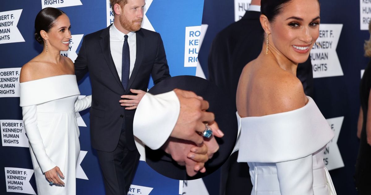 Vestido branco minimalista e anel de Diana: detalhes do look de Meghan Markle para gala em NY