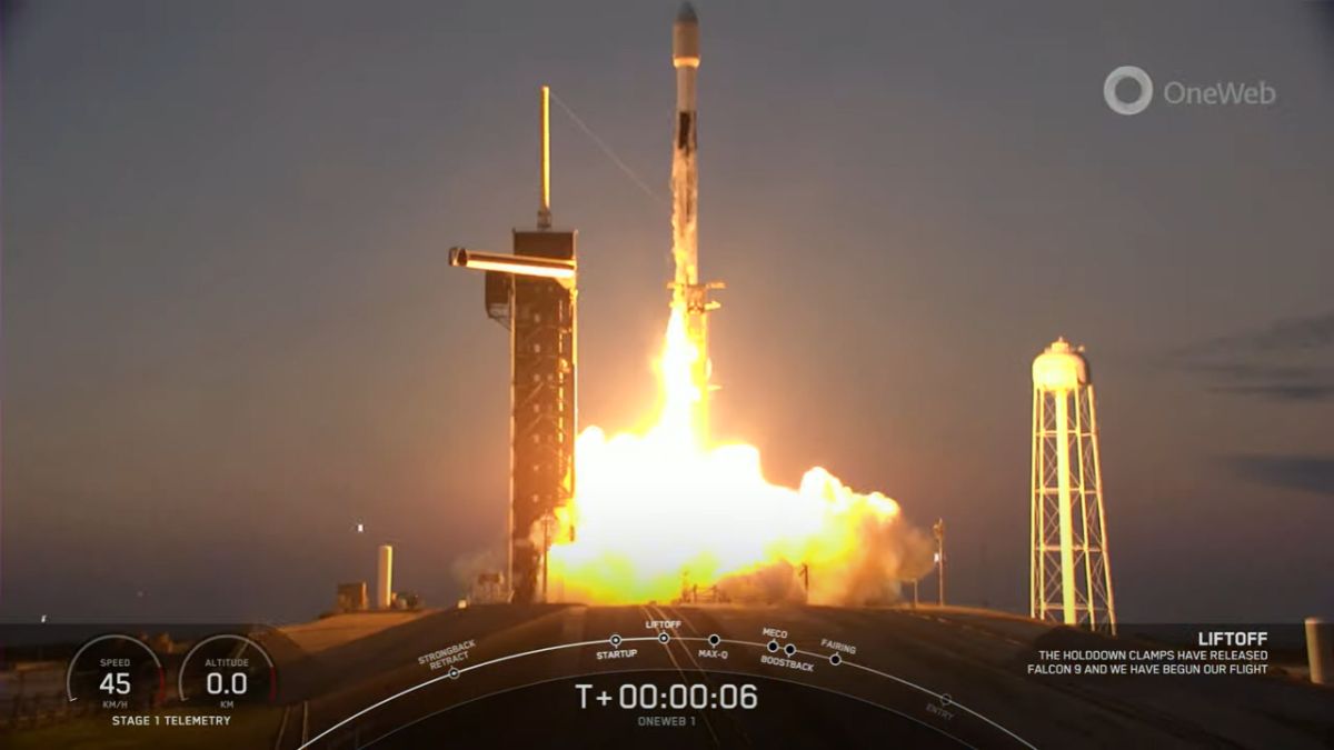 SpaceX launches 40 OneWeb satellites into orbit, aces rocket landing
