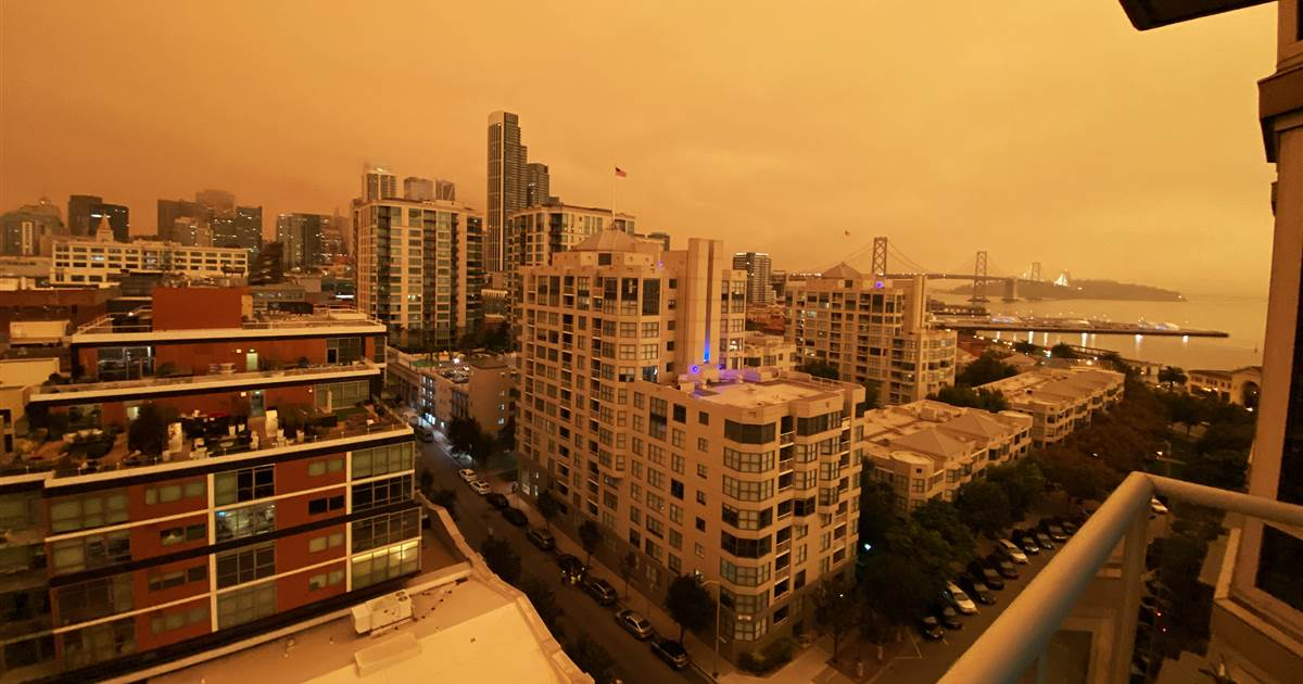 'Like a scene from Mars': Skies in parts of California turn orange as wildfires continue