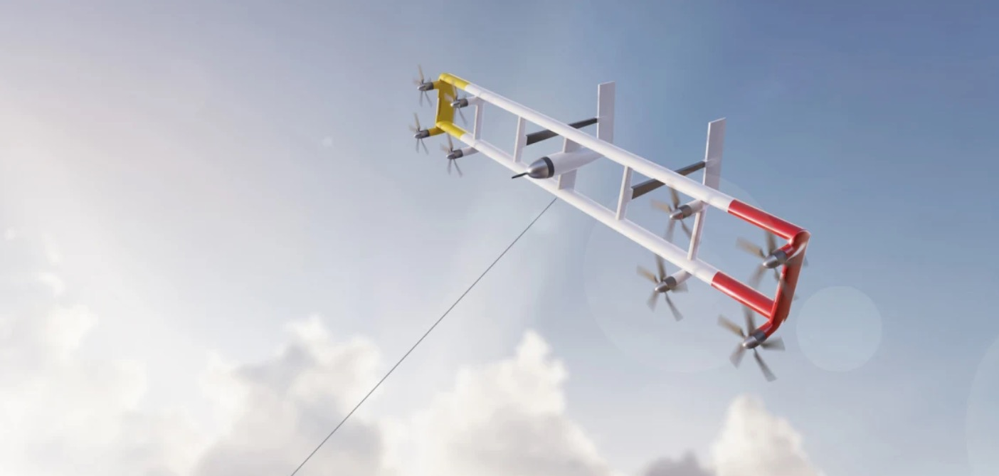 Kites of Renewable Energy Generate Wind Power By Flying Through The Air