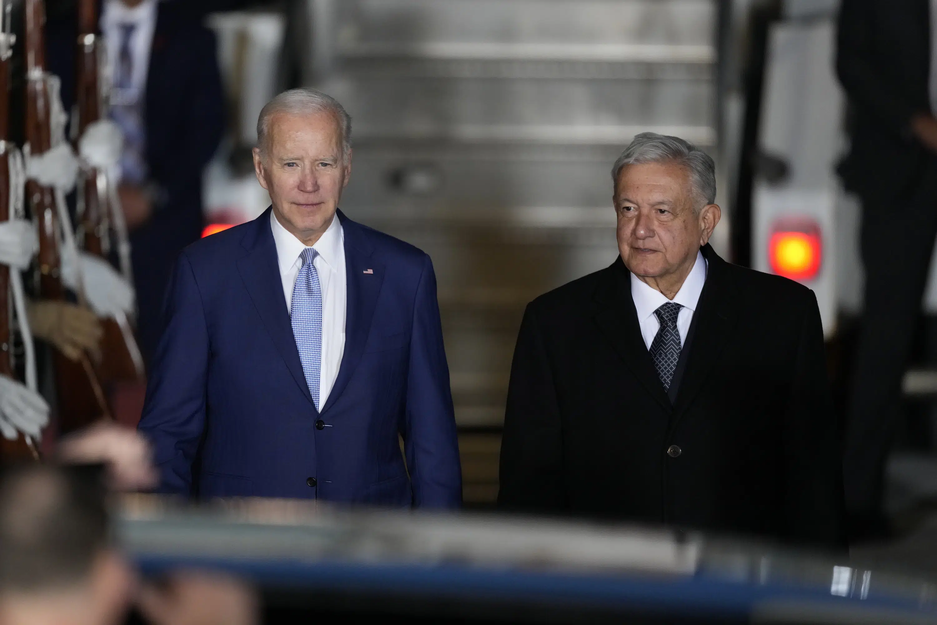 Biden flies in to López Obrador's new airport for summit